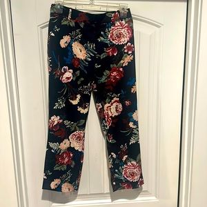 LOFT Floral Ankle Pants 00 Petite
